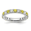 14K White Gold Lab Grown Dia VS/SI GH & Cr Yellow Sapp Eternity B - Birthstone Company