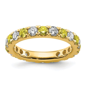 14K Lab Grown Diamond VS/SI GH & Cr Yellow Sapp Eternity Band - Birthstone Company