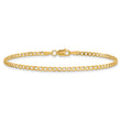 14K 7 inch 2.2mm Flat Beveled Curb with Lobster Clasp Bracelet