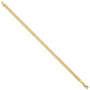 14K 7 inch 4.75mm Flat Beveled Curb with Lobster Clasp Bracelet