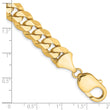 14K 8 inch 9.5mm Flat Beveled Curb with Lobster Clasp Bracelet