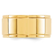 14k Yellow Gold 10mm Flat with Step Edge Wedding Band Size 4