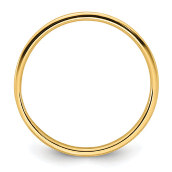 14k Yellow Gold 2mm Lightweight Flat Wedding Band Size 4