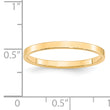 14k Yellow Gold 2mm Lightweight Flat Wedding Band Size 4