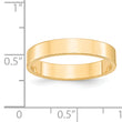 14k Yellow Gold 4mm Lightweight Flat Wedding Band Size 4