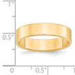 14k Yellow Gold 5mm Lightweight Flat Wedding Band Size 4