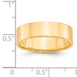 14k Yellow Gold 6mm Lightweight Flat Wedding Band Size 4
