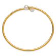 1/20 14K Gold Filled Crystal Simulated Pearl 2.25mm Flexible Bangle - Birthstone Company