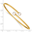 1/20 14K Gold Filled Crystal Simulated Pearl 2.25mm Flexible Bangle - Birthstone Company