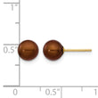 14K Gold Filled 6-7mm Brown Round Cultured Freshwater Pearl Stud Earrings - Birthstone Company