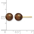 14K Gold Filled 7-8mm Brown Round Cultured Freshwater Pearl Stud Earrings - Birthstone Company