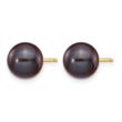 14K Gold Filled 8-9mm Black Round Cultured Freshwater Pearl Stud Earrings - Birthstone Company