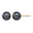 14K Gold Filled 8-9mm Black Round Cultured Freshwater Pearl Stud Earrings - Birthstone Company