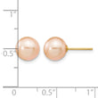 14K Gold Filled 8-9mm Pink Round Cultured Freshwater Pearl Stud Earrings - Birthstone Company