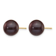 14K Gold Filled 9-10mm Black Round Cultured Freshwater Pearl Stud Earrings - Birthstone Company