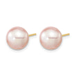 14K Gold Filled 9-10mm Purple Round Cultured Freshwater Pearl Stud Earrings - Birthstone Company