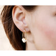 14K Gold Filled 5-6mm Three White Cultured Freshwater Pearl Hoop Earrings - Birthstone Company
