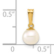 14K Gold Filled 6-7mm White Round Cultured Freshwater Pearl Pendant - Birthstone Company