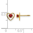 14k Madi K 3mm Genuine Garnet Birthstone Heart Earrings - Birthstone Company