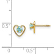 14k Madi K 3mm Genuine Aquamarine Birthstone Heart Earrings