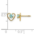 14k Madi K 3mm Genuine Aquamarine Birthstone Heart Earrings - Birthstone Company