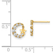 14k Madi K CZ Crescent Moon with D/C Star Dangle Post Earrings