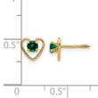 14k Madi K 3mm Created Emerald Birthstone Heart Earrings - Birthstone Company