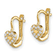 14k Madi K CZ Double Heart Hoop Earrings - Birthstone Company