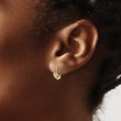 14k Madi K CZ Double Heart Hoop Earrings - Birthstone Company