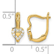 14k Madi K CZ Double Heart Hoop Earrings - Birthstone Company