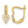 14k Madi K CZ Double Heart Hoop Earrings - Birthstone Company