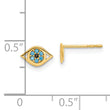 14k Madi K Blue CZ Eye Post Earrings