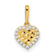 14k Madi K CZ Diamond Cut Heart Pendant