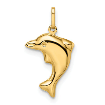 14k Madi K Polished 3-D Dolphin Pendant