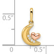 14k Two-tone Madi K CZ Moon with Heart Pendant