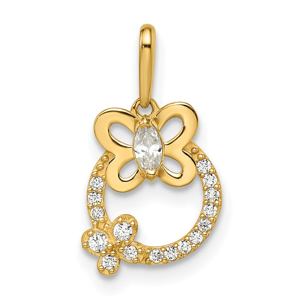 14k Madi K CZ Butterflies Pendant