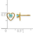 14k Madi K 3mm Genuine Blue Topaz Birthstone Heart Earrings - Birthstone Company