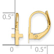 14K Madi K Polished Cross Leverback Earrings