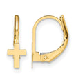 14K Madi K Polished Cross Leverback Earrings - Birthstone Company
