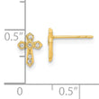 14K Madi K Polished Cross CZ Post Earrings