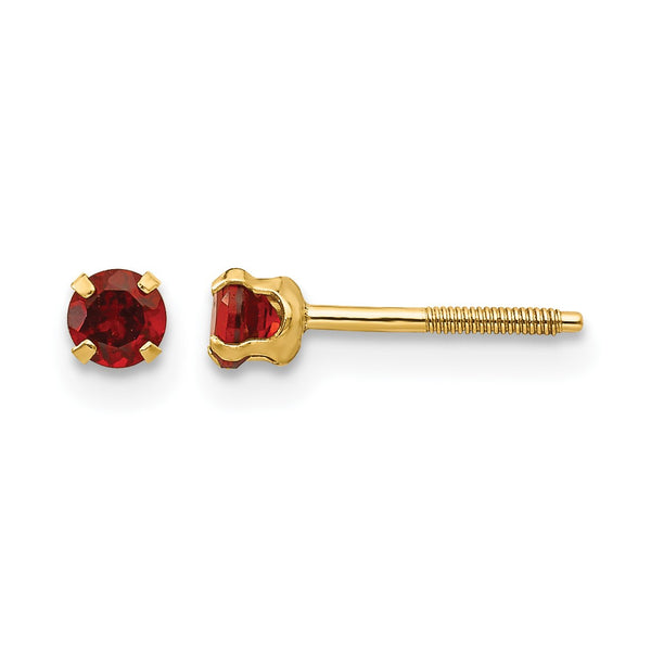 14k Madi K 3mm Garnet Earrings - Birthstone Company