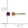 14K Gold Amethyst Stud Earrings with Polished Finish, Nickel-Free - Birthstone Company