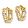 14k Madi K Polished CZ Wavy Hinged Huggie Hoop Earrings - Birthstone Company