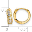 14k Madi K Polished CZ Wavy Hinged Huggie Hoop Earrings - Birthstone Company