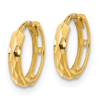 14K Madi K Hinged Diamond Cut Hoop Earrings