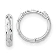 14K White Gold Madi K Hinged Diamond Cut Hoop Earrings