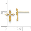 14k Madi K Polished CZ Passion Cross Post Earrings