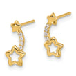 14k Madi K Polished CZ Shooting Stars Post Earrings