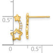 14k Madi K Polished CZ Shooting Stars Post Earrings