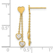 14k Madi K Polished CZ Hearts Post Dangle Earrings